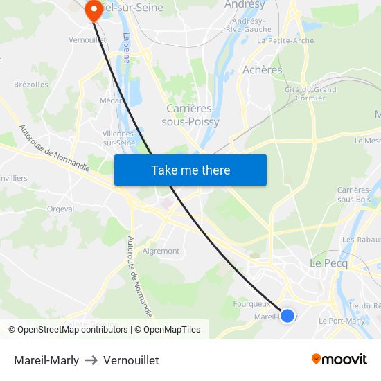 Mareil-Marly to Vernouillet map