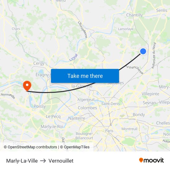 Marly-La-Ville to Vernouillet map