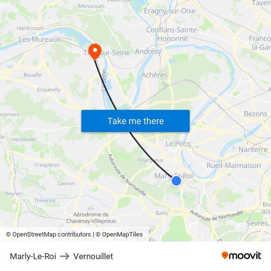 Marly-Le-Roi to Vernouillet map