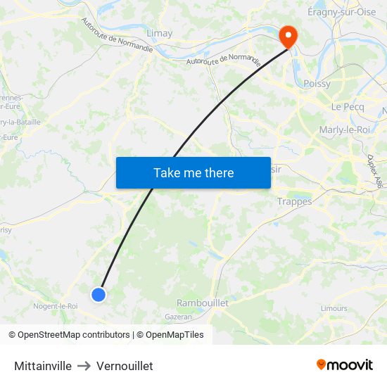 Mittainville to Vernouillet map