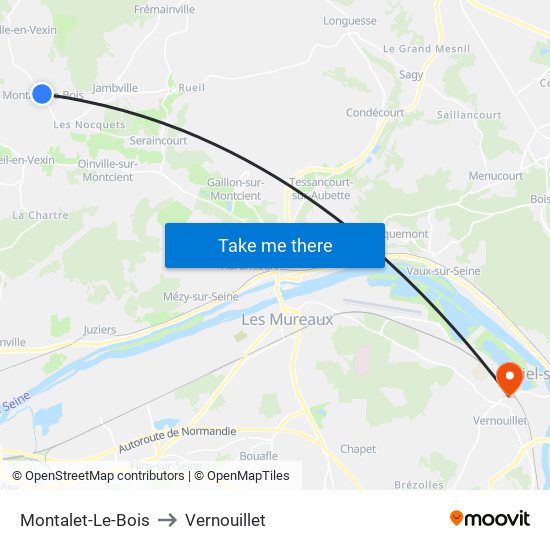 Montalet-Le-Bois to Vernouillet map