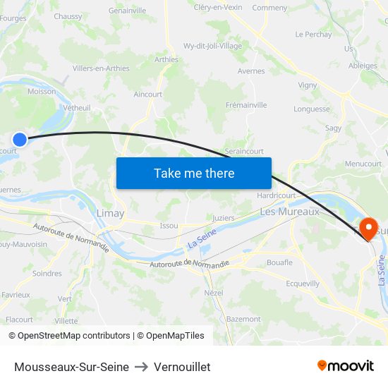 Mousseaux-Sur-Seine to Vernouillet map