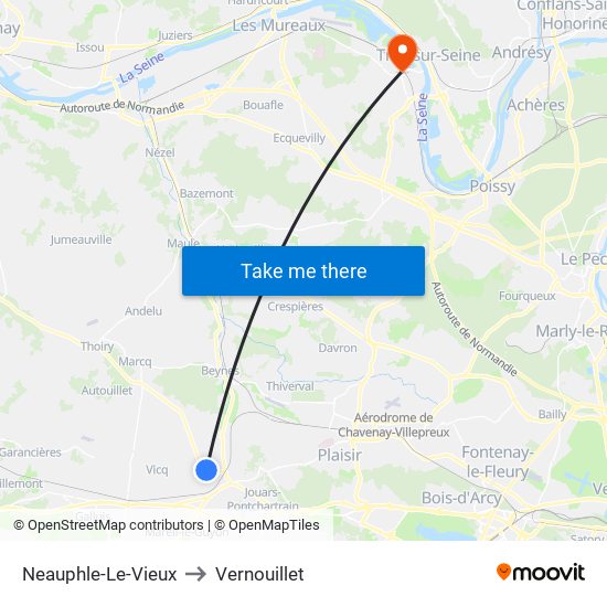 Neauphle-Le-Vieux to Vernouillet map