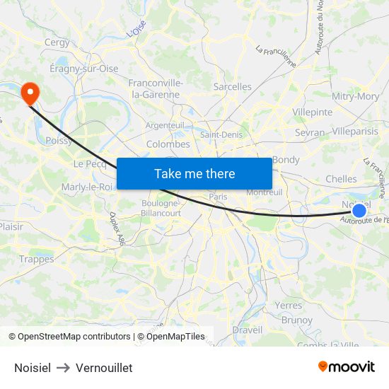 Noisiel to Vernouillet map