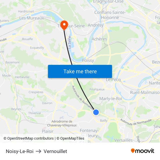 Noisy-Le-Roi to Vernouillet map