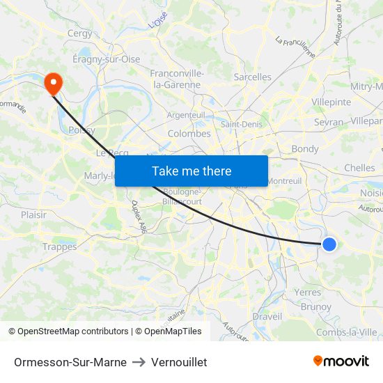 Ormesson-Sur-Marne to Vernouillet map