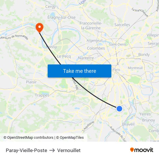 Paray-Vieille-Poste to Vernouillet map