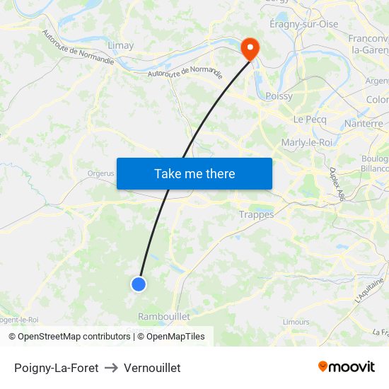 Poigny-La-Foret to Vernouillet map