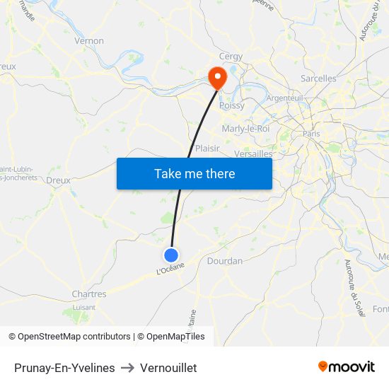 Prunay-En-Yvelines to Vernouillet map