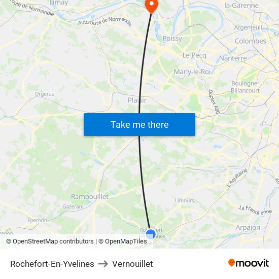 Rochefort-En-Yvelines to Vernouillet map