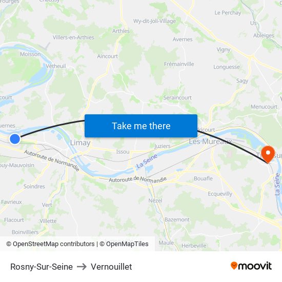 Rosny-Sur-Seine to Vernouillet map