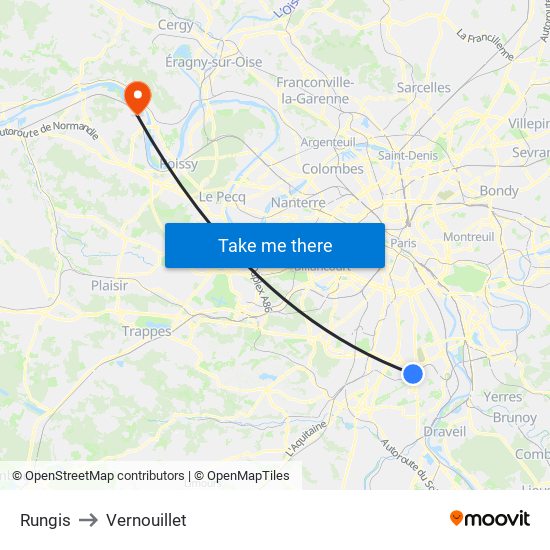 Rungis to Vernouillet map