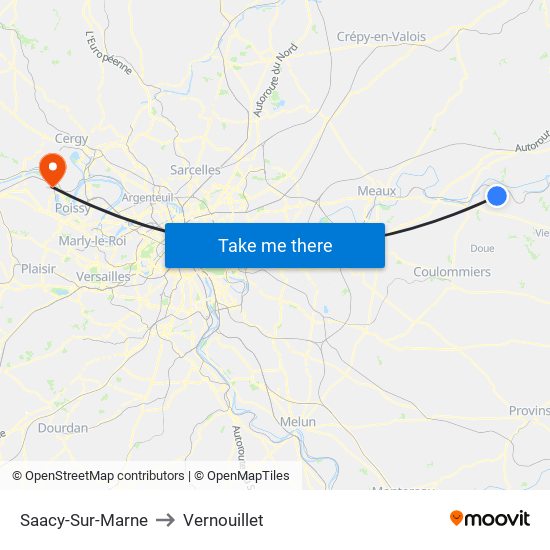 Saacy-Sur-Marne to Vernouillet map