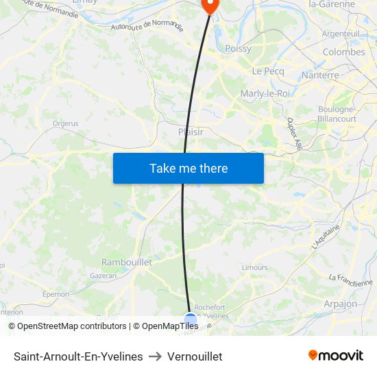 Saint-Arnoult-En-Yvelines to Vernouillet map