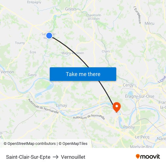 Saint-Clair-Sur-Epte to Vernouillet map