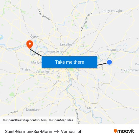 Saint-Germain-Sur-Morin to Vernouillet map