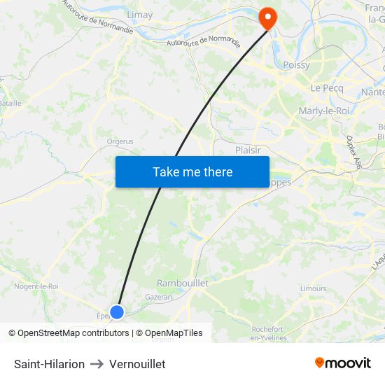Saint-Hilarion to Vernouillet map