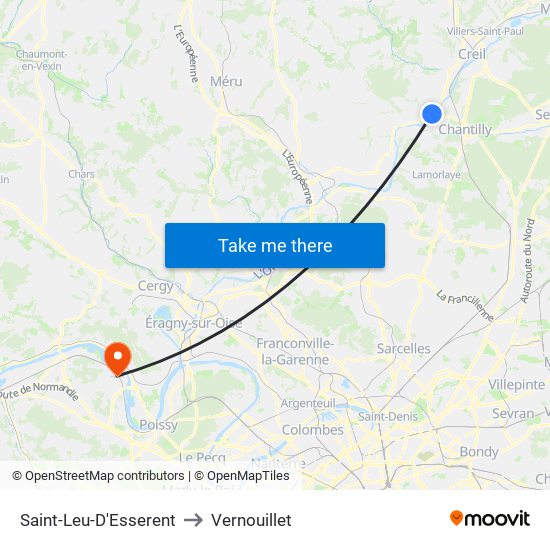 Saint-Leu-D'Esserent to Vernouillet map