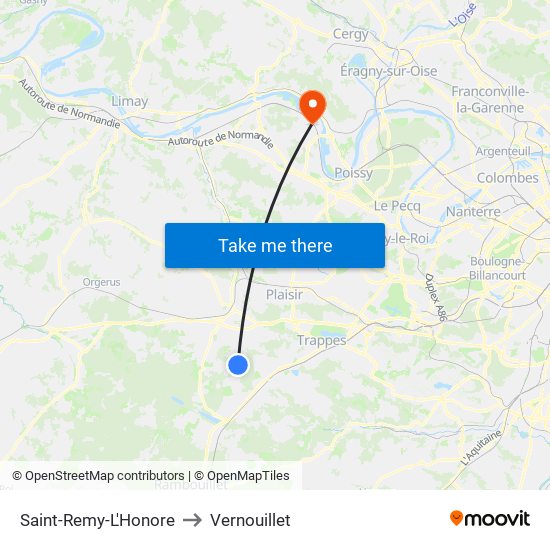 Saint-Remy-L'Honore to Vernouillet map