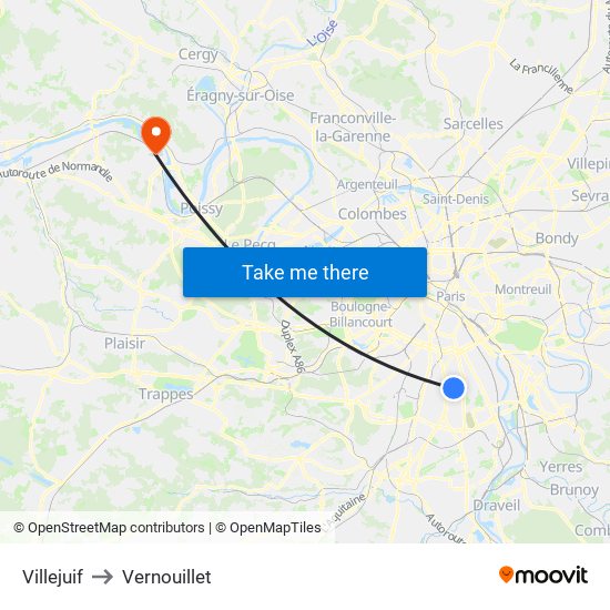 Villejuif to Vernouillet map