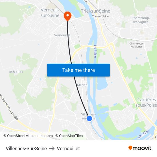 Villennes-Sur-Seine to Vernouillet map