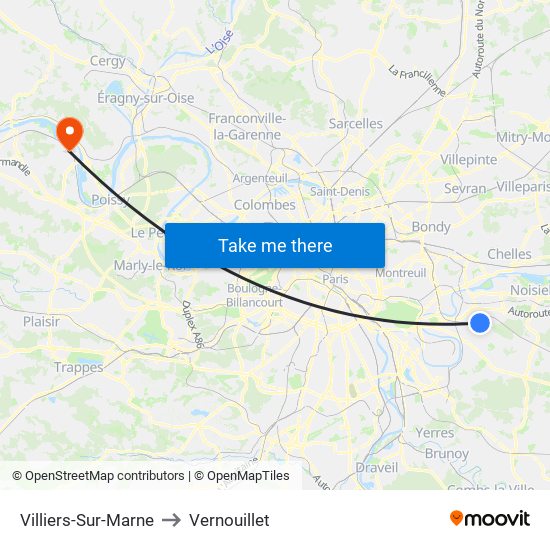 Villiers-Sur-Marne to Vernouillet map