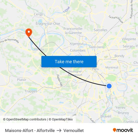Maisons-Alfort - Alfortville to Vernouillet map