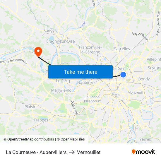 La Courneuve - Aubervilliers to Vernouillet map