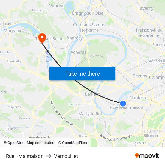 Rueil-Malmaison to Vernouillet map