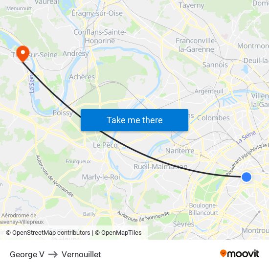 George V to Vernouillet map