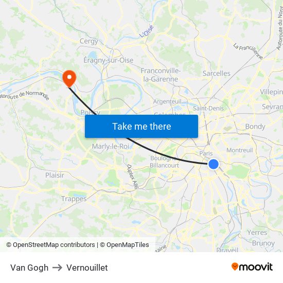 Van Gogh to Vernouillet map