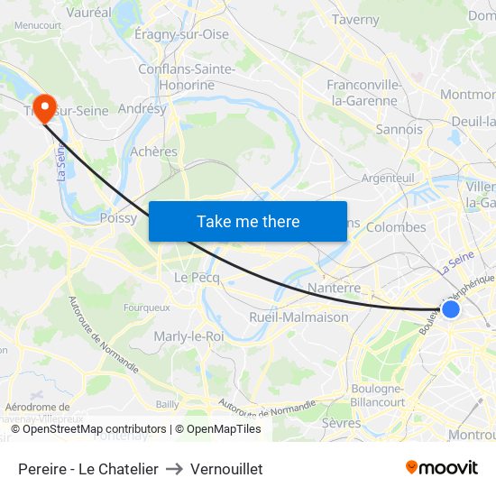 Pereire - Le Chatelier to Vernouillet map