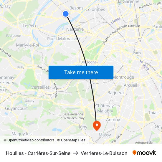 Houilles - Carrières-Sur-Seine to Verrieres-Le-Buisson map