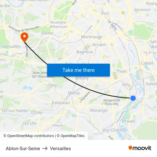 Ablon-Sur-Seine to Versailles map