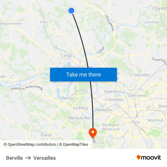 Berville to Versailles map