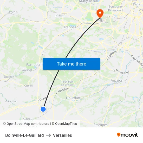 Boinville-Le-Gaillard to Versailles map