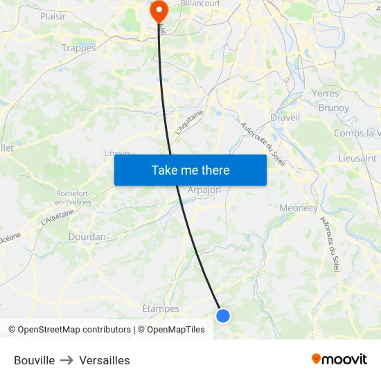 Bouville to Versailles map