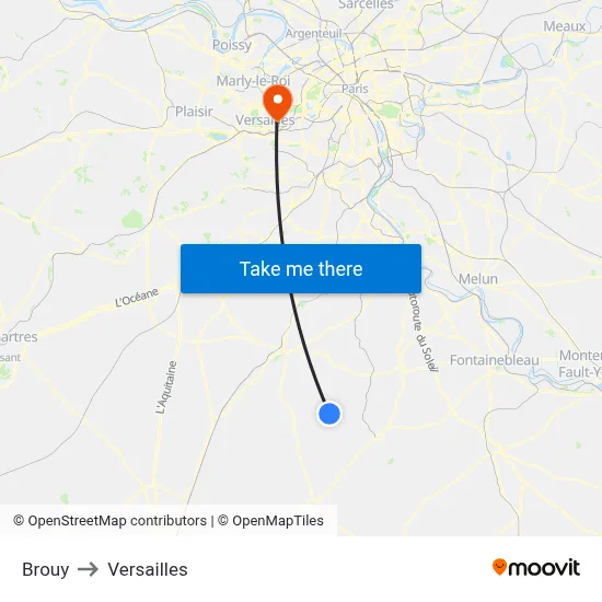 Brouy to Versailles map