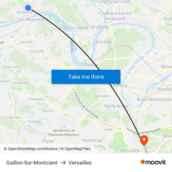 Gaillon-Sur-Montcient to Versailles map