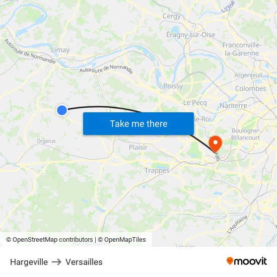 Hargeville to Versailles map