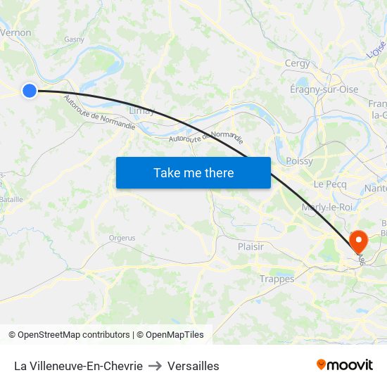 La Villeneuve-En-Chevrie to Versailles map