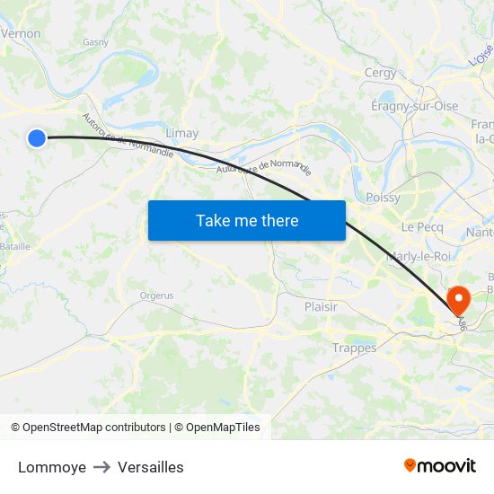 Lommoye to Versailles map
