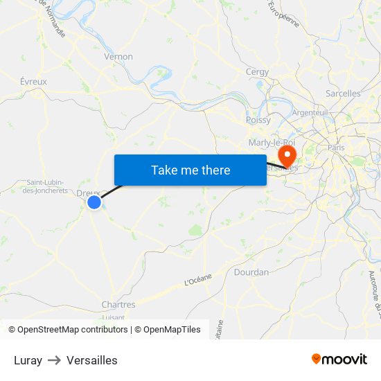Luray to Versailles map