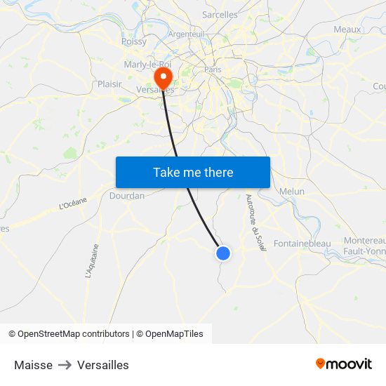 Maisse to Versailles map