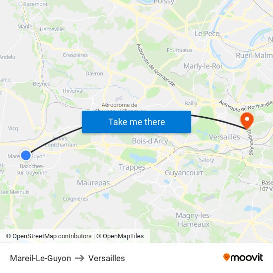 Mareil-Le-Guyon to Versailles map