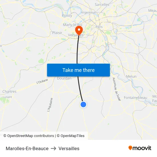 Marolles-En-Beauce to Versailles map