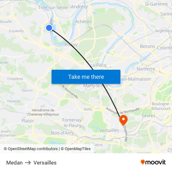 Medan to Versailles map