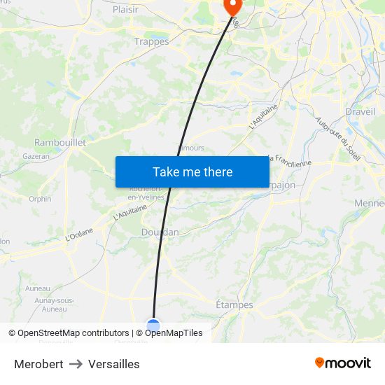 Merobert to Versailles map