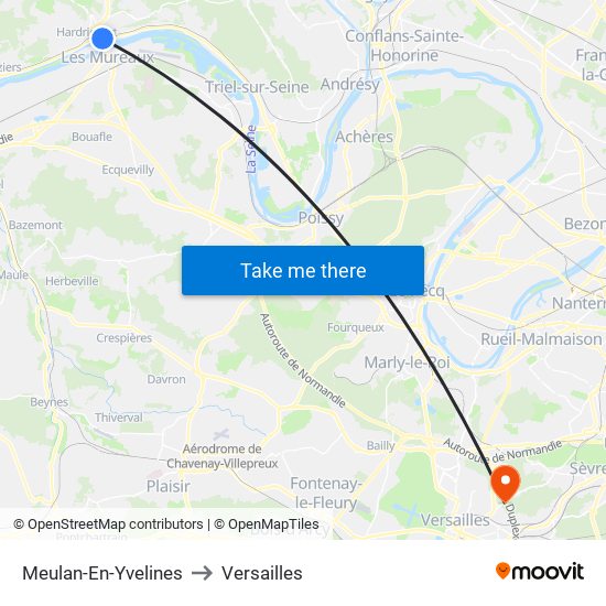 Meulan-En-Yvelines to Versailles map