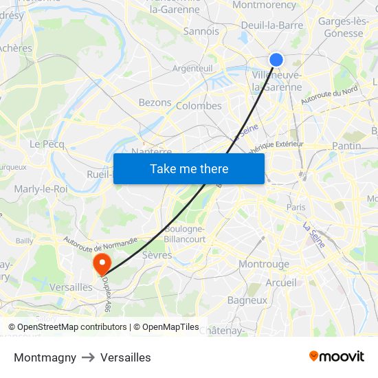 Montmagny to Versailles map